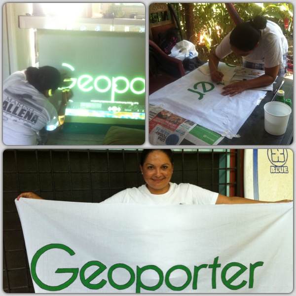Luz and her creation of our new Geoporter sign